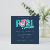 Chic Pool Party Splash Einladung (Stehend Vorderseite)