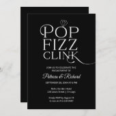 Chic Pop Fizz Clink Engagement Party Einladung (Vorne/Hinten)