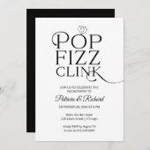 Chic Pop Fizz Clink Engagement Party Einladung (Vorne/Hinten)