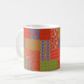 Chic Poppies Imitate-Patchwork Ringer Kaffee Tasse (Vorderseite Links)