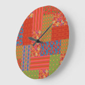 Chic Poppies Imitate-Patchwork-Wall-Uhr Große Wanduhr (Winkel)