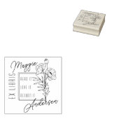 Chic Poppies | Individuelle Name Ex Libris Buchung Gummistempel (Stempel)