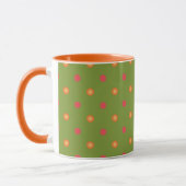 Chic Poppy Colors Polka Dots Ringer Coffee Tasse (Links)