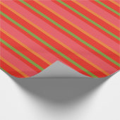 Chic Poppy Colors Stripes Wrapping Paper Geschenkpapier (Ecke)