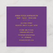 *~* Chic Popular Gold Glitzer Lila Agate Beauty Quadratische Visitenkarte (Rückseite)