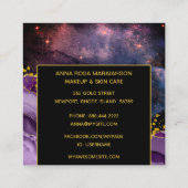 *~* Chic Popular Gold Glitzer Lila Agate Geode Quadratische Visitenkarte (Rückseite)