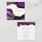 *~* Chic Popular Gold Glitzer Lila Agate Hair Quadratische Visitenkarte (Vorne/Hinten)
