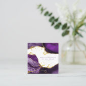 *~* Chic Popular Gold Glitzer Lila Agate Hair Quadratische Visitenkarte (Stehend Vorderseite)