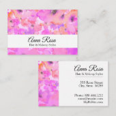 *~* Chic Populäre Blume Pink Lavendel Wasserfarbe Visitenkarte (Vorne/Hinten)
