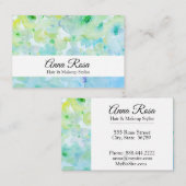 *~* Chic-populäre Blumen-Türkis-Grün-Schönheit Visitenkarte (Vorne/Hinten)