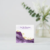 *~* Chic Populärer Gold Glitzer Lila Geode Agate Quadratische Visitenkarte (Stehend Vorderseite)