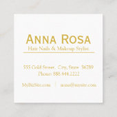 *~* Chic-populäres Golddunkles lila Marmorhaar Quadratische Visitenkarte (Rückseite)