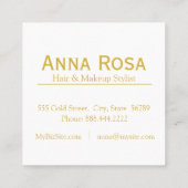 *~* Chic-populäres Golddunkles lila Marmormake-up Quadratische Visitenkarte (Rückseite)