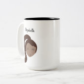 Chic Portrait: Individuell gestaltbare Brünette Gi Zweifarbige Tasse (Vorderseite Links)