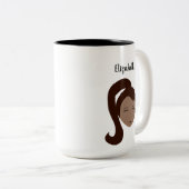 Chic Portrait: Individuell gestaltbare Brünette Gi Zweifarbige Tasse (VorderseiteRechts)