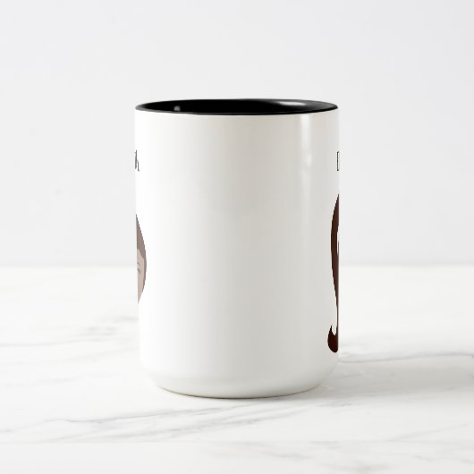 Chic Portrait: Individuell gestaltbare Brünette Gi Zweifarbige Tasse (Mittel)