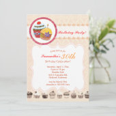 Chic Posh Cupcakes 30. Geburtstag Party Einladung (Stehend Vorderseite)