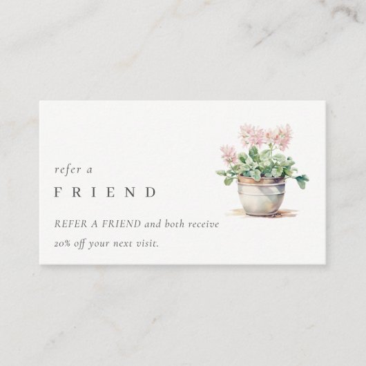 Chic Potted Blumenhaus Pflanze Empfehlen Visitenkarte (Vorderseite)