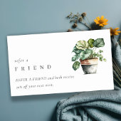 Chic Potted Leafy House Pflanze Ein Freund Visitenkarte