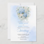 Chic Powder Blue Hydrangea Floral Wedding Invite Einladung (Vorderseite)
