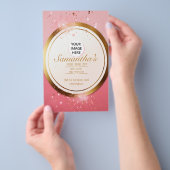 Chic Powder Pink und Gold individuell anpassbarer  Flyer (Handgriff)