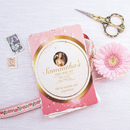 Chic Powder Pink und Gold individuell anpassbarer  Flyer