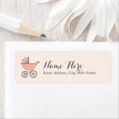 Chic Pram Girl Baby Showadressen Labels (Insitu)