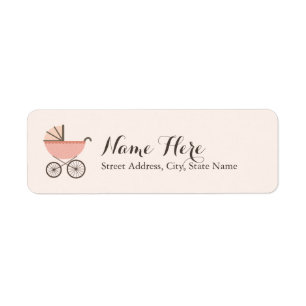 Chic Pram Girl Baby Showadressen Labels