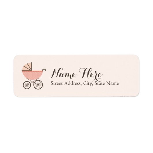 Chic Pram Girl Baby Showadressen Labels (Vorne)