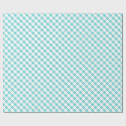 Chic Preppy-Gingham-Muster-Monogramm Geschenkpapier (Flach)