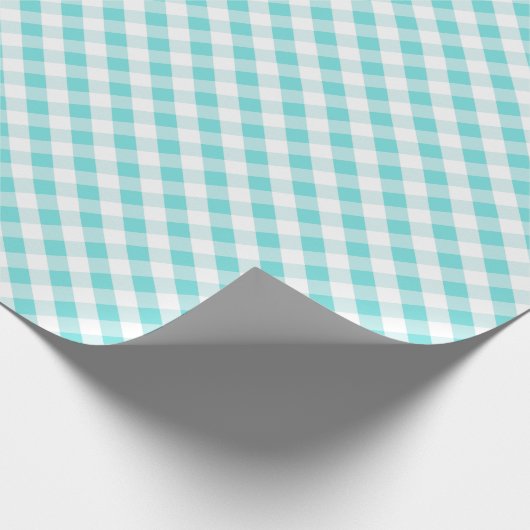 Chic Preppy-Gingham-Muster-Monogramm Geschenkpapier (Ecke)