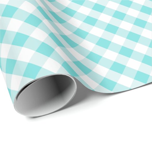 Chic Preppy-Gingham-Muster-Monogramm Geschenkpapier (Rolleneckpunkt)