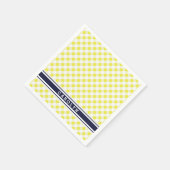 Chic Preppy Gingham Muster Monogramm Serviette (Ecke)