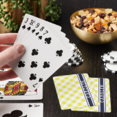 Chic Preppy Gingham Muster Monogramm Spielkarten (In Situ)