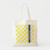 Chic Preppy Gingham Muster Monogramm Tragetasche (Vorne)