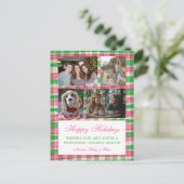 Chic Preppy Karierte Weihnachten Custom 4 Foto Col (Stehend Vorderseite)