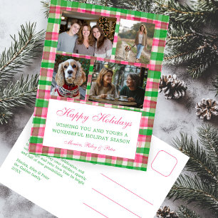 Chic Preppy Karierte Weihnachten Custom 4 Foto Col
