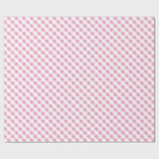 Chic Preppy Pink Marine Gingham Muster Monogramm Geschenkpapier (Flach)