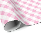 Chic Preppy Pink Marine Gingham Muster Monogramm Geschenkpapier (Rolleneckpunkt)
