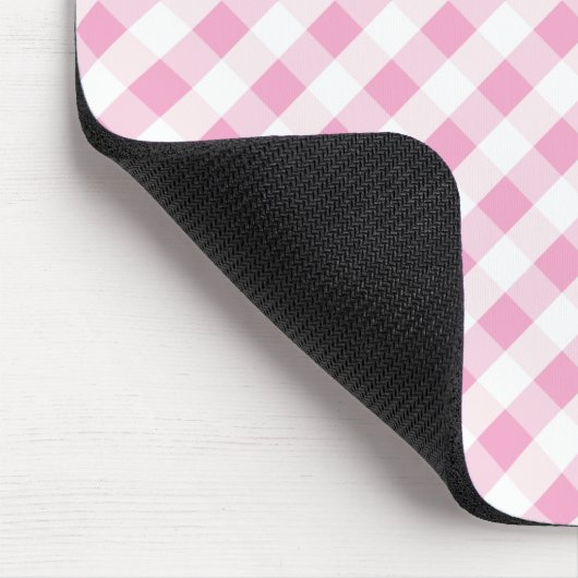 Chic Preppy Pink Marine Gingham Muster Monogramm Mousepad (Ecke)