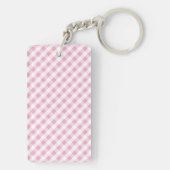 Chic Preppy Pink Marine Gingham Muster Monogramm Schlüsselanhänger (Rückseite)