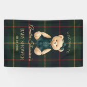 Chic Preppy Teddy Bear Baby Shower Banner (Horizontal)