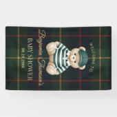 Chic Preppy Teddy Bear Baby Shower Banner (Horizontal)