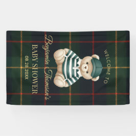 Chic Preppy Teddy Bear Baby Shower Banner