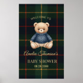 Chic Preppy Teddy Bear Baby Shower  Poster (Vorne)