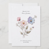 Chic Pressed Blume Hochzeit Dankeschön Karte (Vorderseite)