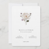 Chic Pressed Blume Rounded Corner Style Wedding Einladung (Vorderseite)