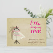 Chic Princess Einladungen zum ersten Geburtstag (Stehend Vorderseite)