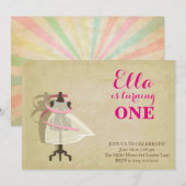 Chic Princess Einladungen zum ersten Geburtstag (Vorne/Hinten)