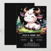 Chic Printable Cow Birthday Einladung (Vorne/Hinten)